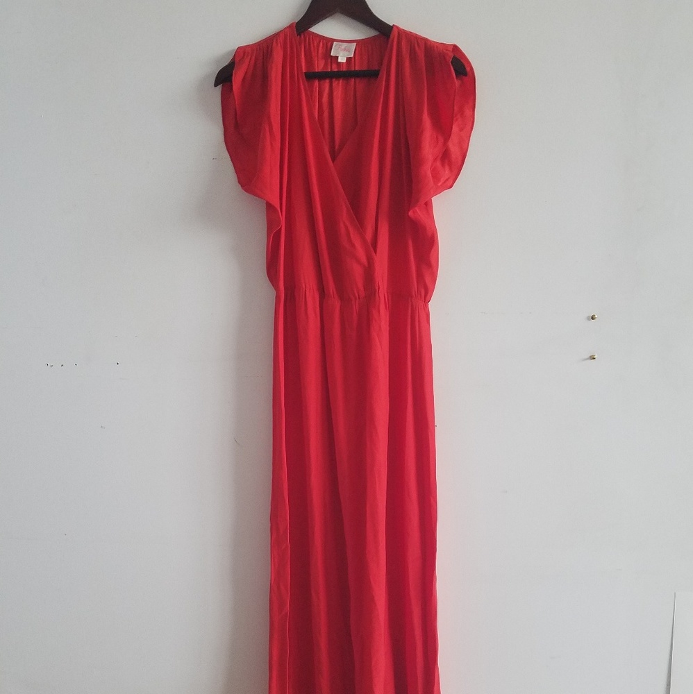 Gorgeous long red silk dress